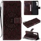 For Motorola Edge Pressed Printing Sunflower Pattern Horizontal Flip PU Leather Case with Holder & Card Slots & Wallet & Lanyard(Brown) - 1