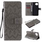 For Motorola Moto G 5G Plus Pressed Printing Sunflower Pattern Horizontal Flip PU Leather Case with Holder & Card Slots & Wallet & Lanyard(Grey) - 1