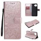 For Motorola Moto G 5G Plus Pressed Printing Sunflower Pattern Horizontal Flip PU Leather Case with Holder & Card Slots & Wallet & Lanyard(Rose Gold) - 1