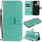 For Motorola One Fusion Pressed Printing Sunflower Pattern Horizontal Flip PU Leather Case with Holder & Card Slots & Wallet & Lanyard(Green) - 1