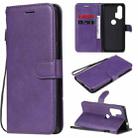 For Motorola Moto Edge+ Solid Color Horizontal Flip Protective Leather Case with Holder & Card Slots & Wallet & Photo Frame & Lanyard(Purple) - 1