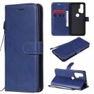 For Motorola Moto Edge+ Solid Color Horizontal Flip Protective Leather Case with Holder & Card Slots & Wallet & Photo Frame & Lanyard(Blue) - 1