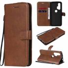 For Motorola Moto Edge+ Solid Color Horizontal Flip Protective Leather Case with Holder & Card Slots & Wallet & Photo Frame & Lanyard(Brown) - 1