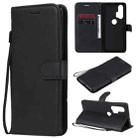 For Motorola Moto Edge+ Solid Color Horizontal Flip Protective Leather Case with Holder & Card Slots & Wallet & Photo Frame & Lanyard(Black) - 1