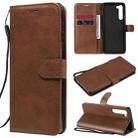 For Motorola Moto Edge Solid Color Horizontal Flip Protective Leather Case with Holder & Card Slots & Wallet & Photo Frame & Lanyard(Brown) - 1