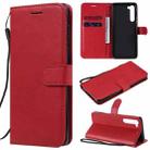 For Motorola Moto Edge Solid Color Horizontal Flip Protective Leather Case with Holder & Card Slots & Wallet & Photo Frame & Lanyard(Red) - 1