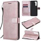 For Motorola Moto Edge Solid Color Horizontal Flip Protective Leather Case with Holder & Card Slots & Wallet & Photo Frame & Lanyard(Rose Gold) - 1