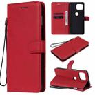 For Motorola Moto G 5G Plus Solid Color Horizontal Flip Protective Leather Case with Holder & Card Slots & Wallet & Photo Frame & Lanyard(Red) - 1