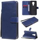 For Motorola Moto G9 Play Solid Color Horizontal Flip Protective Leather Case with Holder & Card Slots & Wallet & Photo Frame & Lanyard(Blue) - 1