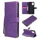 For Motorola Moto G9 Plus Solid Color Horizontal Flip Protective Leather Case with Holder & Card Slots & Wallet & Photo Frame & Lanyard(Purple) - 1