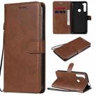 For Motorola Moto One Fuson Plus Solid Color Horizontal Flip Protective Leather Case with Holder & Card Slots & Wallet & Photo Frame & Lanyard(Brown) - 1