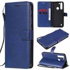 For Motorola Moto One Fuson Solid Color Horizontal Flip Protective Leather Case with Holder & Card Slots & Wallet & Photo Frame & Lanyard(Blue) - 1