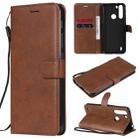 For Motorola Moto One Fuson Solid Color Horizontal Flip Protective Leather Case with Holder & Card Slots & Wallet & Photo Frame & Lanyard(Brown) - 1