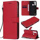 For Motorola Moto One Fuson Solid Color Horizontal Flip Protective Leather Case with Holder & Card Slots & Wallet & Photo Frame & Lanyard(Red) - 1