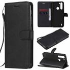 For Motorola Moto One Fuson Solid Color Horizontal Flip Protective Leather Case with Holder & Card Slots & Wallet & Photo Frame & Lanyard(Black) - 1