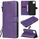 For OPPO Realme C11 Solid Color Horizontal Flip Protective Leather Case with Holder & Card Slots & Wallet & Photo Frame & Lanyard(Purple) - 1