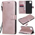 For OPPO Realme C11 Solid Color Horizontal Flip Protective Leather Case with Holder & Card Slots & Wallet & Photo Frame & Lanyard(Rose Gold) - 1