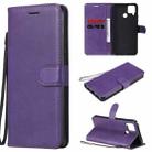 For OPPO Realme C15 Solid Color Horizontal Flip Protective Leather Case with Holder & Card Slots & Wallet & Photo Frame & Lanyard(Purple) - 1