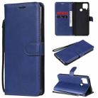 For OPPO Realme C15 Solid Color Horizontal Flip Protective Leather Case with Holder & Card Slots & Wallet & Photo Frame & Lanyard(Blue) - 1