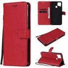 For OPPO Realme C15 Solid Color Horizontal Flip Protective Leather Case with Holder & Card Slots & Wallet & Photo Frame & Lanyard(Red) - 1