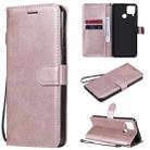 For OPPO Realme C15 Solid Color Horizontal Flip Protective Leather Case with Holder & Card Slots & Wallet & Photo Frame & Lanyard(Rose Gold) - 1