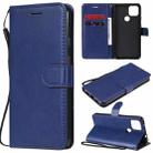 For Google Pixel 5 XL Solid Color Horizontal Flip Protective Leather Case with Holder & Card Slots & Wallet & Photo Frame & Lanyard(Blue) - 1