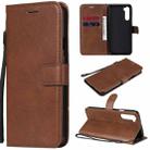 For OnePlus Nord Solid Color Horizontal Flip Protective Leather Case with Holder & Card Slots & Wallet & Photo Frame & Lanyard(Brown) - 1