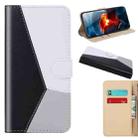 For Motorola Moto G9 Play Tricolor Stitching Horizontal Flip TPU + PU Leather Case with Holder & Card Slots & Wallet(Black) - 1