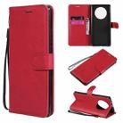 For Huawei Mate 40 Pro Solid Color Horizontal Flip Protective Leather Case with Holder & Card Slots & Wallet & Photo Frame & Lanyard(Red) - 1