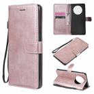 For Huawei Mate 40 Pro Solid Color Horizontal Flip Protective Leather Case with Holder & Card Slots & Wallet & Photo Frame & Lanyard(Rose Gold) - 1