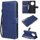 For Huawei Mate 40 Solid Color Horizontal Flip Protective Leather Case with Holder & Card Slots & Wallet & Photo Frame & Lanyard(Blue) - 1