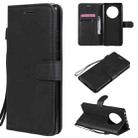For Huawei Mate 40 Solid Color Horizontal Flip Protective Leather Case with Holder & Card Slots & Wallet & Photo Frame & Lanyard(Black) - 1