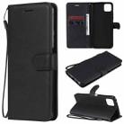 For Huawei Enjoy 20 5G Solid Color Horizontal Flip Protective Leather Case with Holder & Card Slots & Wallet & Photo Frame & Lanyard(Black) - 1