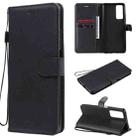 For Huawei Honor Play4 Solid Color Horizontal Flip Protective Leather Case with Holder & Card Slots & Wallet & Photo Frame & Lanyard(Black) - 1