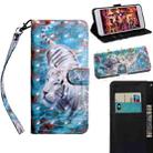 For Motorola Moto G9 Play 3D Painted Pattern Horizontal Flip TPU + PU Leather Case with Holder & Card Slots & Wallet & Lanyard(Tiger) - 1