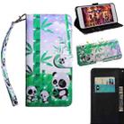 For Nokia 2.4 3D Painted Pattern Horizontal Flip TPU + PU Leather Case with Holder & Card Slots & Wallet & Lanyard(Bamboo Panda) - 1