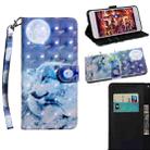 For Nokia 3.4 3D Painted Pattern Horizontal Flip TPU + PU Leather Case with Holder & Card Slots & Wallet & Lanyard(Moon Wolf) - 1