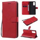 For Samsung Galaxy S20 Lite / S20 FE 5G / S20 Fan Edition Solid Color Horizontal Flip Protective Leather Case with Holder & Card Slots & Wallet & Photo Frame & Lanyard(Red) - 1
