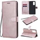 For Samsung Galaxy S20 Lite / S20 FE 5G / S20 Fan Edition Solid Color Horizontal Flip Protective Leather Case with Holder & Card Slots & Wallet & Photo Frame & Lanyard(Rose Gold) - 1
