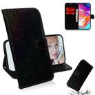 For Galaxy A70 Solid Color Colorful Magnetic Buckle Horizontal Flip PU Leather Case with Holder & Card Slots & Wallet & Lanyard(Black) - 1