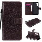 For OnePlus Nord Pressed Printing Sunflower Pattern Horizontal Flip PU Leather Case with Holder & Card Slots & Wallet & Lanyard(Brown) - 1