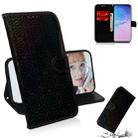 For Galaxy S10 Plus Solid Color Colorful Magnetic Buckle Horizontal Flip PU Leather Case with Holder & Card Slots & Wallet & Lanyard(Black) - 1