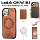 For iPhone 12 mini Wood Veneer Ring Embossed Magsafe Case Magnetic TPU Shockproof Case (Rosewood) - 10