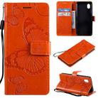For Samsung Galaxy A01 Core 3D Butterflies Embossing Pattern Horizontal Flip Leather Case with Holder & Card Slot & Wallet(Orange) - 1