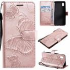 For Samsung Galaxy A01 Core 3D Butterflies Embossing Pattern Horizontal Flip Leather Case with Holder & Card Slot & Wallet(Rose Gold) - 1
