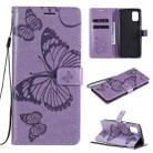 For Samsung Galaxy M51 3D Butterflies Embossing Pattern Horizontal Flip Leather Case with Holder & Card Slot & Wallet(Purple) - 1