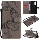 For Samsung Galaxy S20 FE 5G / S20 Lite 3D Butterflies Embossing Pattern Horizontal Flip Leather Case with Holder & Card Slot & Wallet(Gray) - 1