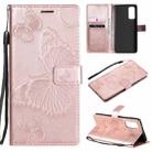 For Samsung Galaxy S20 FE 5G / S20 Lite 3D Butterflies Embossing Pattern Horizontal Flip Leather Case with Holder & Card Slot & Wallet(Rose Gold) - 1