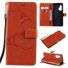 For Motorola Edge+ 3D Butterflies Embossing Pattern Horizontal Flip Leather Case with Holder & Card Slot & Wallet(Orange) - 1