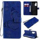 For Motorola Edge+ 3D Butterflies Embossing Pattern Horizontal Flip Leather Case with Holder & Card Slot & Wallet(Blue) - 1